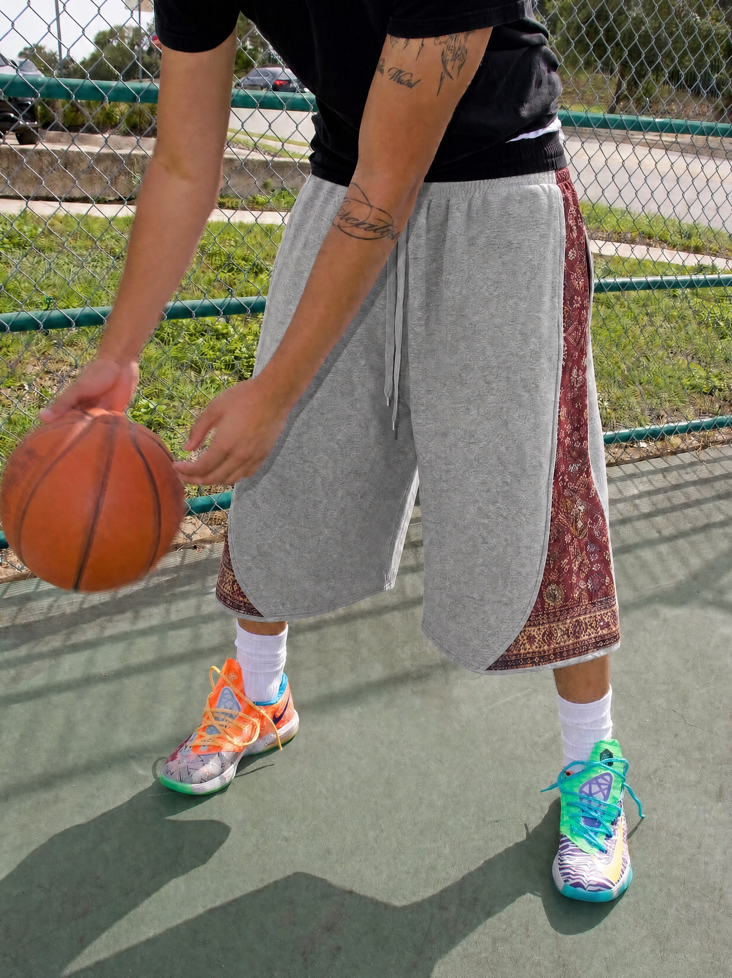 Grey Persian Sweat Shorts